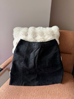 Black Suede-Look Mini Skirt